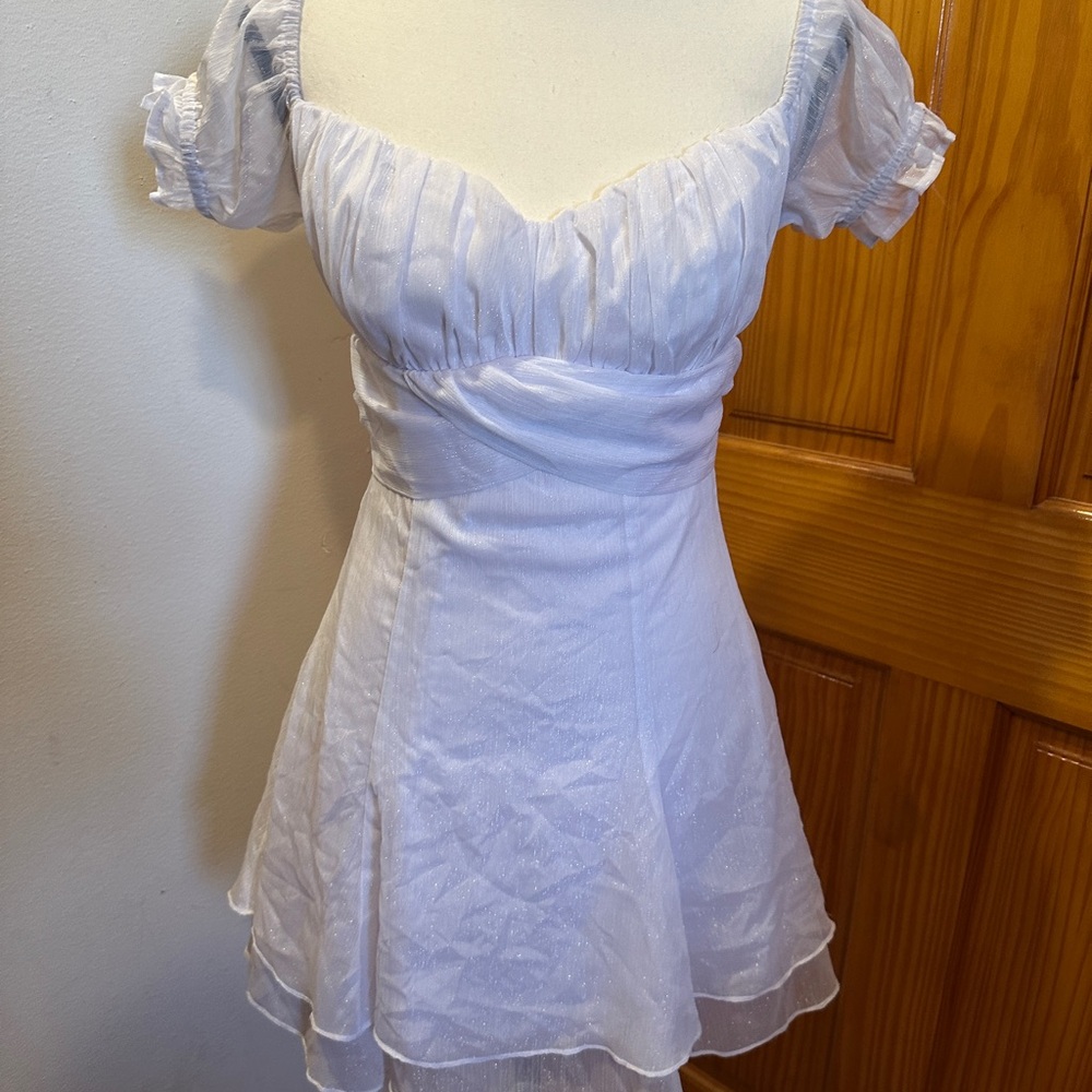 Elegant White Babydoll Dress